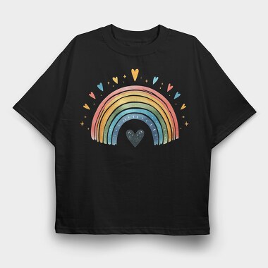 Watercolor Boho Heart, Tricou Oversize Barbati (Unisex)