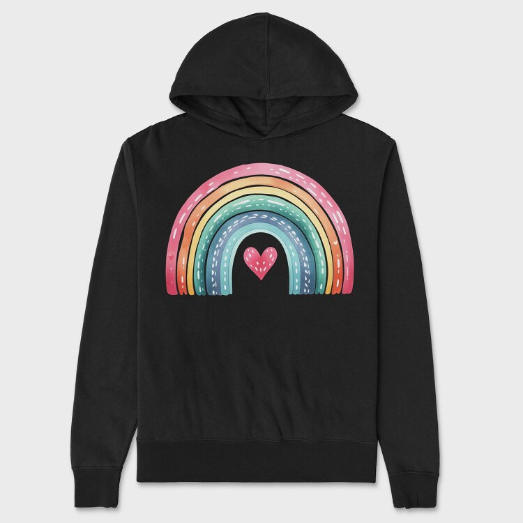Watercolor Boho Rainbow, Hanorac Oversize Barbati (Unisex)