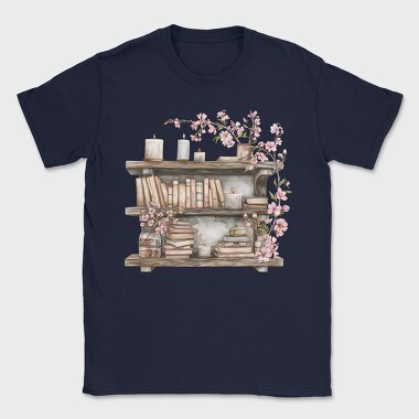 Watercolor Books Shelf, Tricou Barbati (Unisex)