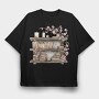 Watercolor Books Shelf, Tricou Oversize Barbati (Unisex)