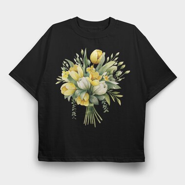Watercolor Bouquet Bright, Tricou Oversize Barbati (Unisex)