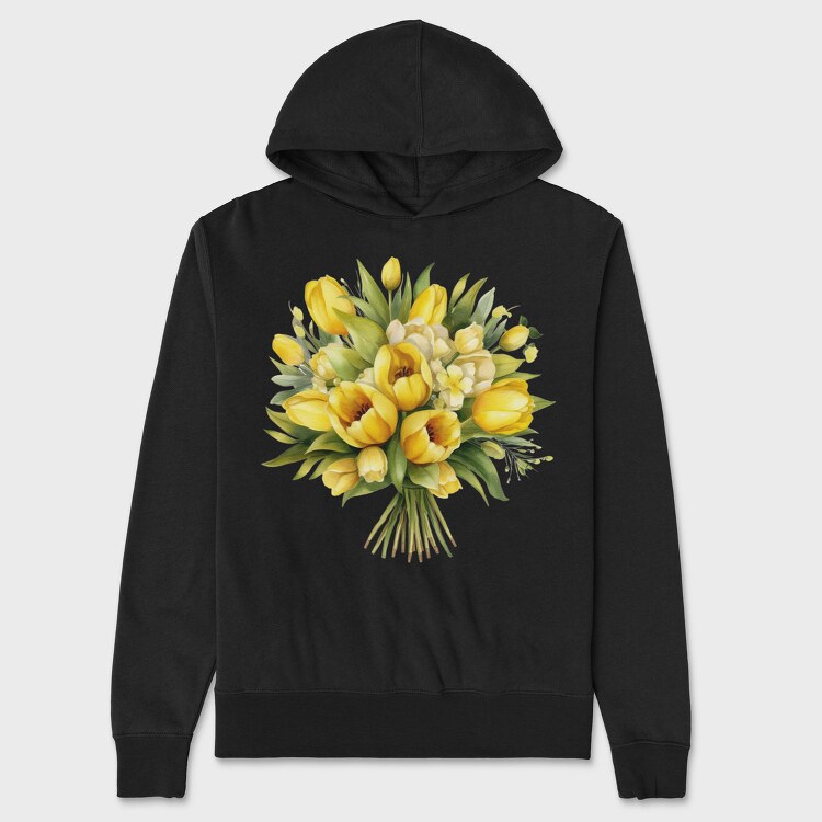 Watercolor Bouquet, Hanorac Oversize Barbati (Unisex)