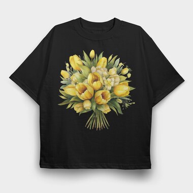 Watercolor Bouquet, Tricou Oversize Barbati (Unisex)