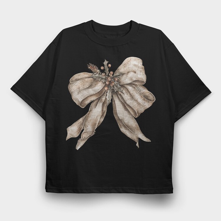 Watercolor Bow Holly, Tricou Oversize Barbati (Unisex)
