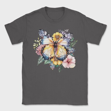 Watercolor Butterfly Floral, Tricou Barbati (Unisex)