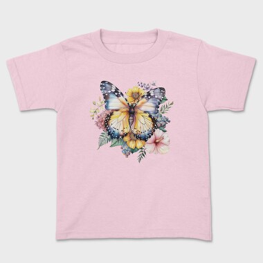 Watercolor Butterfly Floral, Tricou Copii