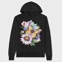 Watercolor Butterfly Flowers, Hanorac Oversize Barbati (Unisex)