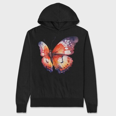 Watercolor Butterfly, Hanorac Oversize Barbati (Unisex)