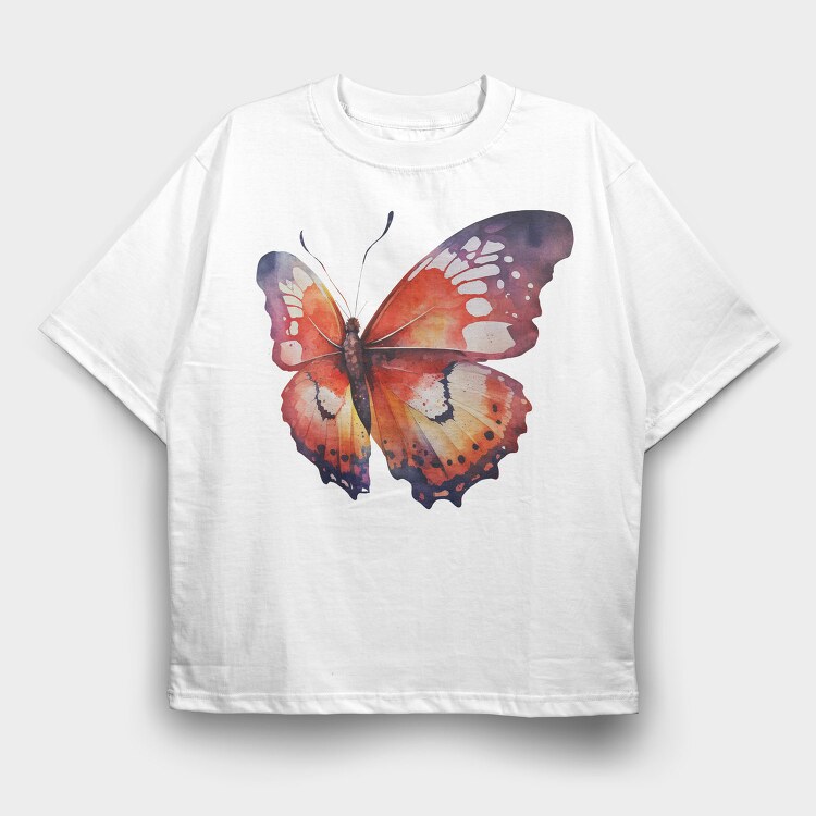 Watercolor Butterfly, Tricou Oversize Barbati (Unisex)