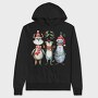 Watercolor Christmas Animals, Hanorac Oversize Barbati (Unisex)