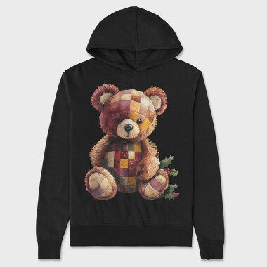 Watercolor Christmas Bear, Hanorac Oversize Barbati (Unisex)