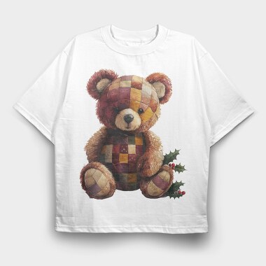 Watercolor Christmas Bear, Tricou Oversize Barbati (Unisex)