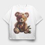 Watercolor Christmas Bear, Tricou Oversize Barbati (Unisex)