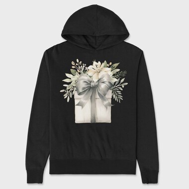Watercolor Christmas Bouquet, Hanorac Oversize Barbati (Unisex)