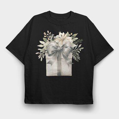 Watercolor Christmas Bouquet, Tricou Oversize Barbati (Unisex)