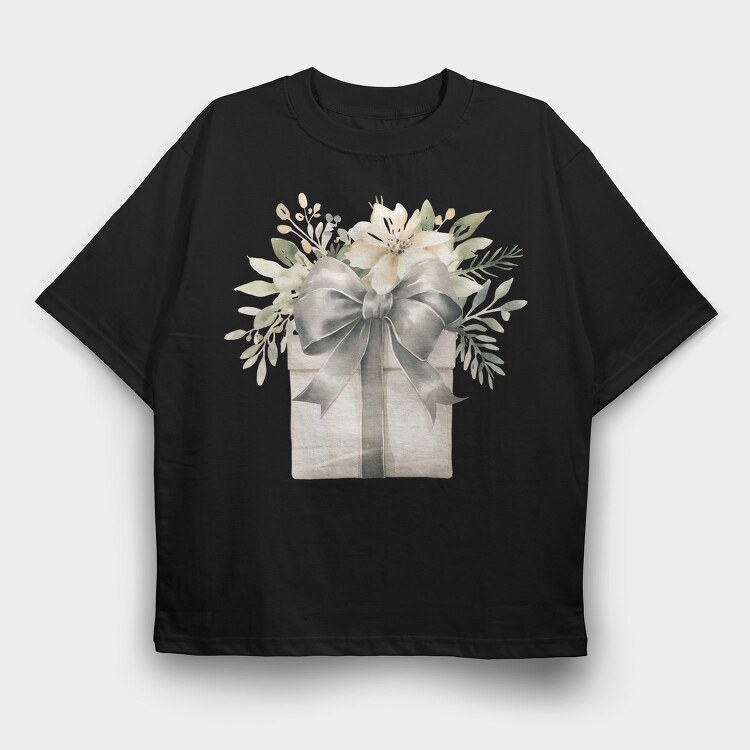 Watercolor Christmas Bouquet, Tricou Oversize Barbati (Unisex)