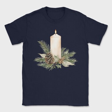 Watercolor Christmas Candle, Tricou Barbati (Unisex)