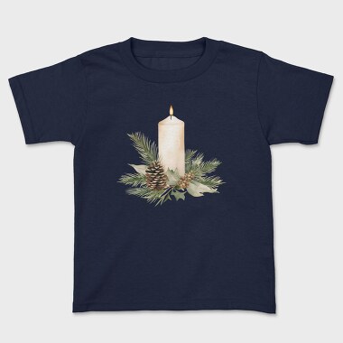 Watercolor Christmas Candle, Tricou Copii