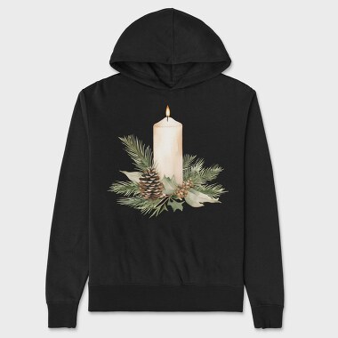 Watercolor Christmas Candle, Hanorac Oversize Barbati (Unisex)