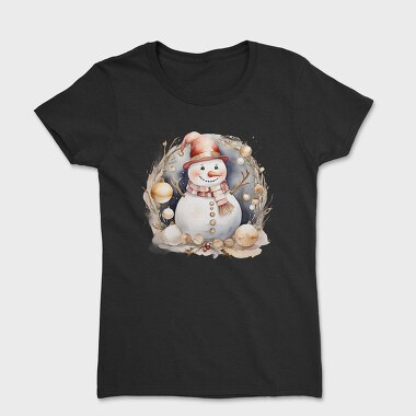 Watercolor Christmas Circle, Tricou Femei