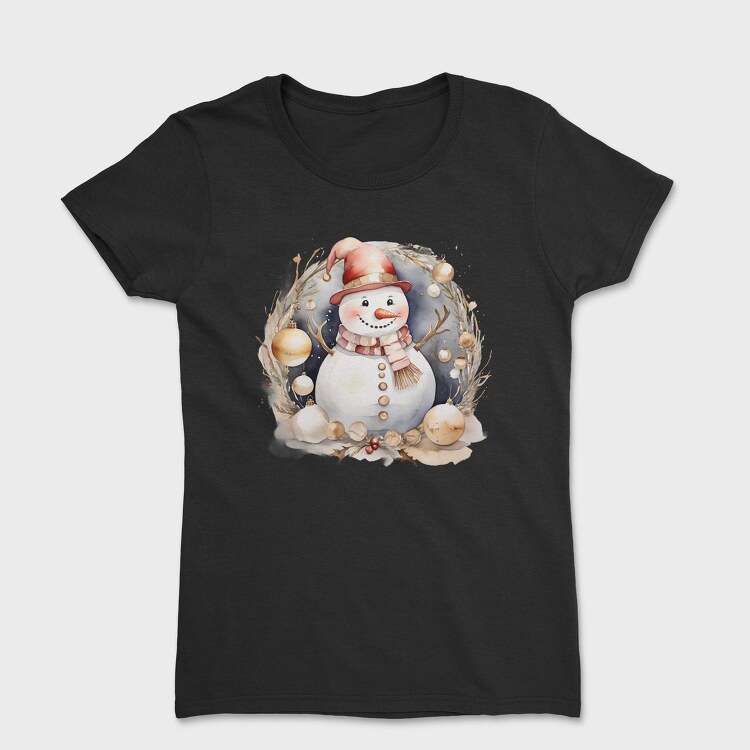 Watercolor Christmas Circle, Tricou Femei