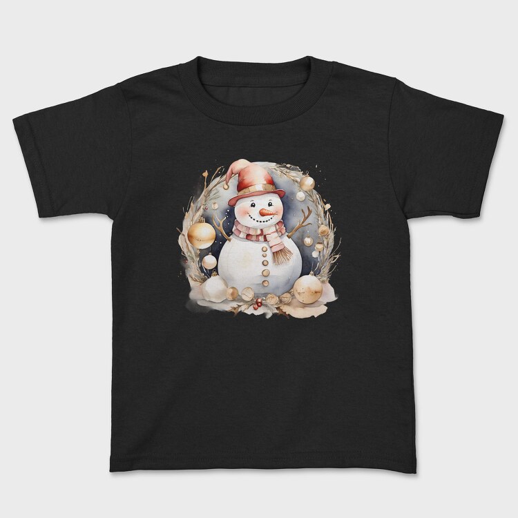 Watercolor Christmas Circle, Tricou Copii