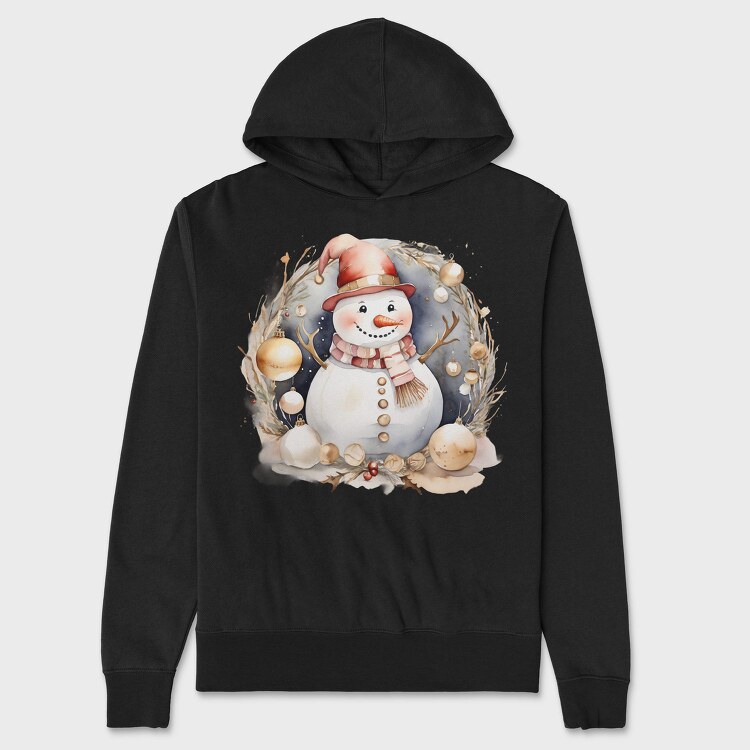 Watercolor Christmas Circle, Hanorac Oversize Barbati (Unisex)