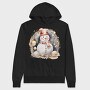 Watercolor Christmas Circle, Hanorac Oversize Barbati (Unisex)