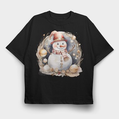 Watercolor Christmas Circle, Tricou Oversize Barbati (Unisex)