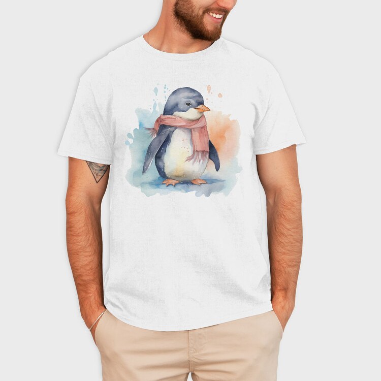 Watercolor Penguin Mug, Tricou Barbati (Unisex)