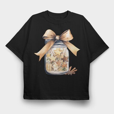 Watercolor Christmas Jar, Tricou Oversize Barbati (Unisex)