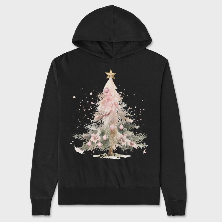 Watercolor Christmas Magic, Hanorac Oversize Barbati (Unisex)