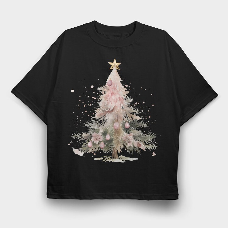 Watercolor Christmas Magic, Tricou Oversize Barbati (Unisex)