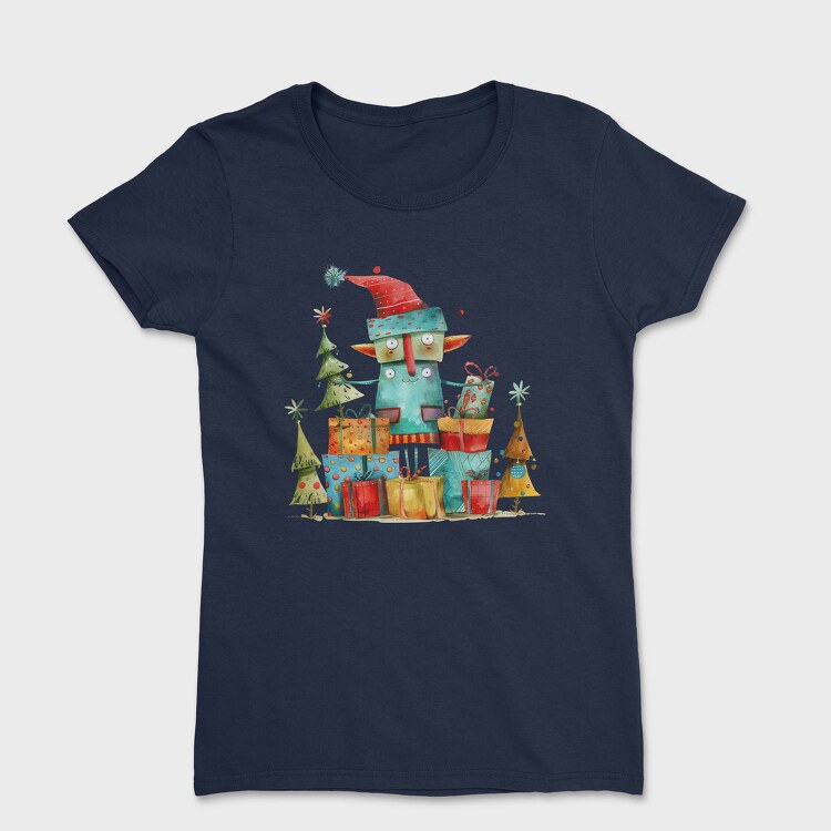 Watercolor Christmas Monster, Tricou Femei