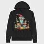 Watercolor Christmas Monster, Hanorac Oversize Barbati (Unisex)