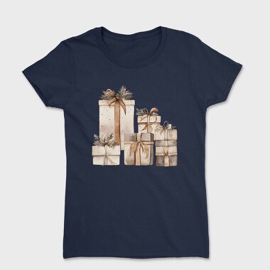 Watercolor Christmas Presents, Tricou Femei