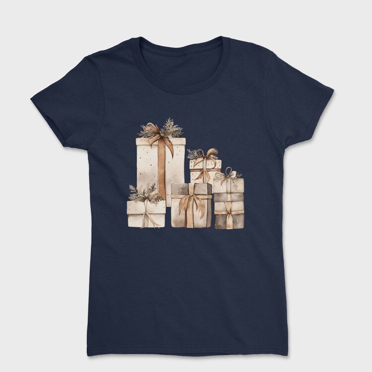 Watercolor Christmas Presents, Tricou Femei
