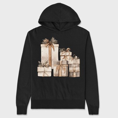 Watercolor Christmas Presents, Hanorac Oversize Barbati (Unisex)