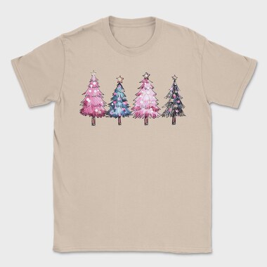 Watercolor Christmas Trees, Tricou Barbati (Unisex)