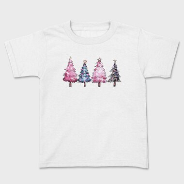 Watercolor Christmas Trees, Tricou Copii
