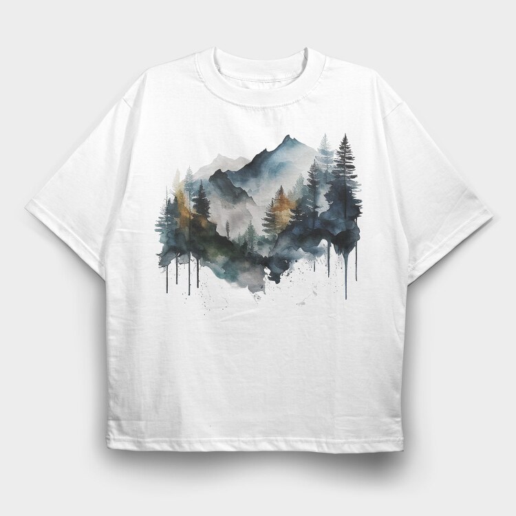 Watercolor Climber Club, Tricou Oversize Barbati (Unisex)