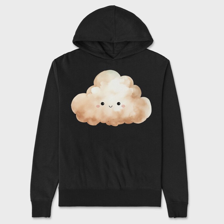 Watercolor Cloud Bear, Hanorac Oversize Barbati (Unisex)