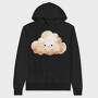 Watercolor Cloud Bear, Hanorac Oversize Barbati (Unisex)