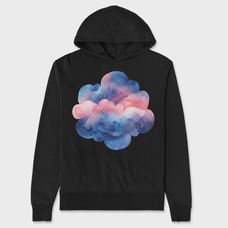 Watercolor Clouds Galaxy, Hanorac Oversize Barbati (Unisex)