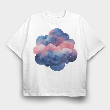 Watercolor Clouds Galaxy, Tricou Oversize Barbati (Unisex)