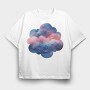 Watercolor Clouds Galaxy, Tricou Oversize Barbati (Unisex)