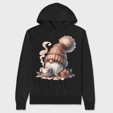 Watercolor Coffee Gnome, Hanorac Oversize Barbati (Unisex)