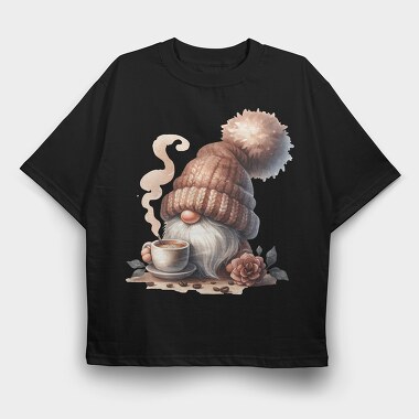 Watercolor Coffee Gnome, Tricou Oversize Barbati (Unisex)