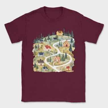 Watercolor Cottage Nest, Tricou Barbati (Unisex)