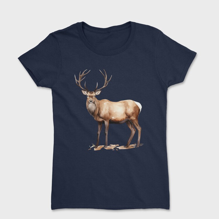 Watercolor Deer Antlers, Tricou Femei